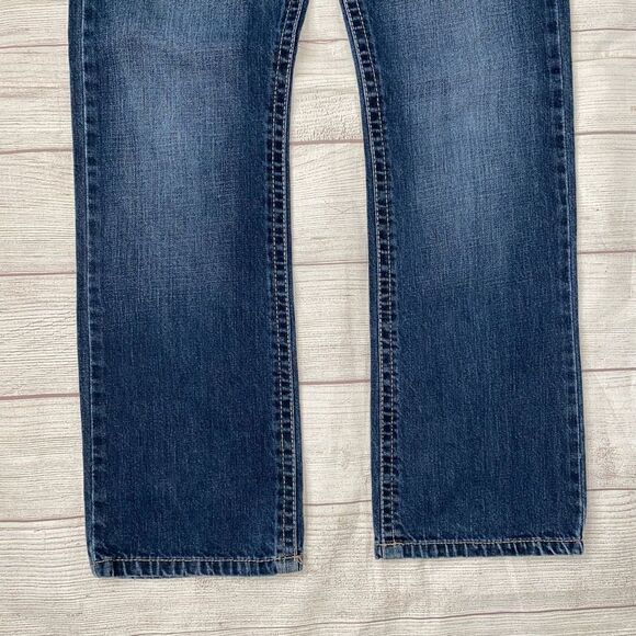 Request 100% cotton distressed straight leg jeans jr boys sz 16 - Picture 2 of 10